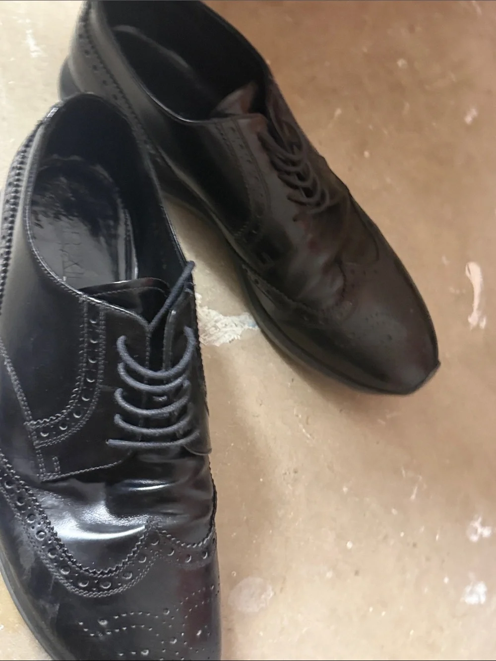 Classic Men's Black Wingtip Dress Shoes